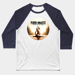 Zen Whiskers - Cat Yoga Master Baseball T-Shirt